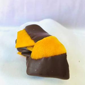 Organic Preserved Mango Slices Coated with Dark <b>Chocolate</b> Sweet Fruit Snack in Gift-Packed Wooden Bowl - Product Image 2