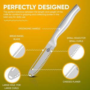 Set di Utensili 3-in-1 Magic Butter Knife Spreader Curler per Spalmare il Burro e Arricciare, Completa la Tua Collezione di Coltelli da Cucina - Product Image 3