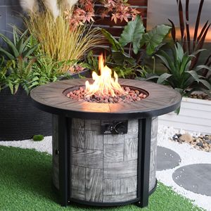 Square Stonecrest Gas <b>Fire</b> <b>Pit</b> <b>Table</b> 50,000 BTU Outdoor Patio Propane <b>Fire</b> <b>Pit</b> - Product Image 1
