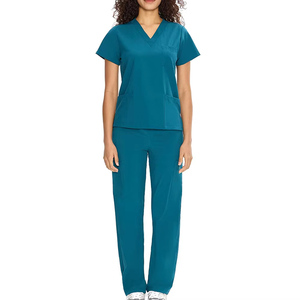 Wholesale Custom Logo Medical Scrubs <b>Set</b> OEM ODM Nursing Uniform for Hospitals Breathable Stretch Fabric <b>Doctor</b> Scrubs - Product Image 2