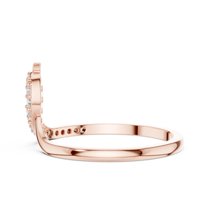 Elegante Anillo de Moissanita con Corte Redondo y Detalles Laterales en Pavé, Banda de Plata de Ley 925 Chapada en Oro Rosa de 14K para Ella - Product Image 3