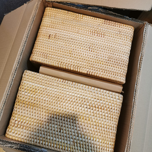 Cestas de mimbre natural con asas, almacenamiento de mimbre tejido a mano para decoración del hogar, cestas de almacenamiento para niños y adolescentes - Product Image 6