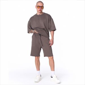 Ensemble de survêtement d'été vintage pour hommes et femmes : T-shirt oversize et short assorti en coton délavé - Product Image 3