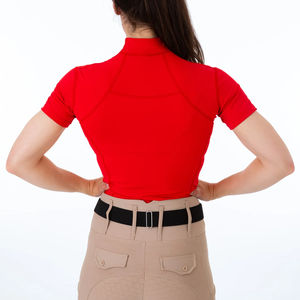 Camiseta de equitación de manga larga para mujer, de alta elasticidad, precio económico, para fabricantes de ropa ecuestre, para usar con jodhpurs y pantalones de montar. - Product Image 4