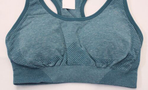 Women's Racerback Sports Bra With Removable Pads Breathable <b>Mesh</b> Medium Support Yoga <b>Top</b> Solid Color Seamless Design - Product Image 2