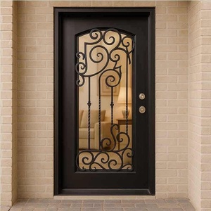 Royal Luxury Premium Artistic Wrought Iron Security Main Door Modern Design <b>Swing</b> Open Rust-Resistant Powder Coating Easy - Product Image 3