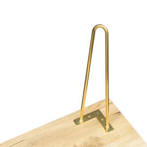 现代风格杉木电视柜，带 2 个开放式搁板，稳定的金属腿，可放置电视、DVD、路由器、书籍、小装饰品 - Product Image 4