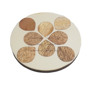 New Style Custom Design Acacia Wooden and Resin Best Coasters for Drink Coffee Tea for Office & Home Restaurant - Product Image 1