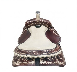 Selle de cheval en cuir pour barrel racing western avec arceau en fibre de verre, disponible en 15 à 17 pouces, équipement équestre, matériel pour chevaux - Product Image 3