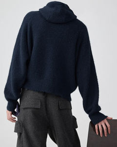 Sweat à capuche en mohair personnalisé avec logo, pull 100 % mohair pour homme, vêtements d'hiver tendance, sweat à capuche brossé et duveteux, pull tricoté OEM ODM - Product Image 2