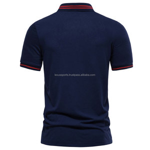 Chemises en tricot à carreaux pour hommes grandes tailles, logo personnalisé, manches courtes, OEM, décontractées, business, coton - Product Image 3