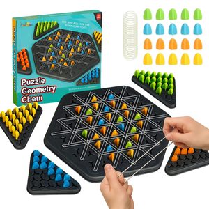 Jeu de puzzle géométrique TOY Imagine, pièces en plastique colorées, plateau hexagonal avec chevilles triangulaires et tiges métalliques - Product Image 1