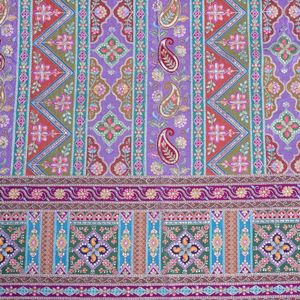 Tela de Crepé Ligera Color Violeta Púrpura, 54 Pulgadas, con Bordado Geométrico/Paisley, Material para Kurtis y Túnicas - Product Image 6