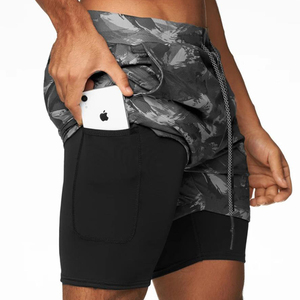 Men's Solid Casual Breathable Drawstring Quick Dry Sport Shorts Pockets High Waist <b>Mid</b> Length Spandex Polyester Board Shorts - Product Image 6
