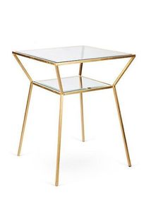 Living Room Rectangular Modern Design METAL WAVE Eco-Friendly Durable Easy Clean Metal <b>Side</b> <b>Tables</b> Metal Legs <b>Glass</b> <b>Table</b> Top - Product Image 4