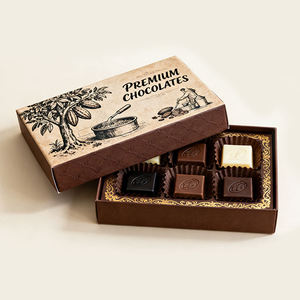 Chocolate Packaging <b>Box</b> Custom Luxury Gold Logo Rigid Cardboard Gift <b>Box</b> with Dividers & Tissue Paper for <b>Red</b> Dates Nut Packing - Product Image 2