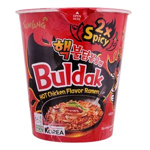 Nouilles instantanées coréennes Samyang 2X Spicy Buldak Hot Chicken Stir Fried Cup Noodles, saveur super piquante, prix de gros. - Product Image 4