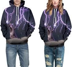 Sudadera Unisex con Sublimación 3D "Thunder Cat" - Diseño Gráfico de Galaxia Eléctrica - Product Image 3