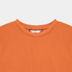 Camiseta de Verano de Manga Corta para Mujer, Unisex, Corte Ajustado, Estampado Puff, Cuello Redondo, Logotipo Personalizado, 100% Algodón, Naranja y Negro, Gran Venta - Product Image 2