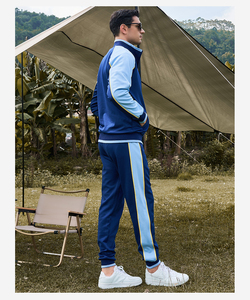 Ensemble de survêtement 2 pièces personnalisé pour homme avec logo – Vêtements de sport, jogging, fitness – Séchage rapide, léger, polyester/coton - Product Image 5