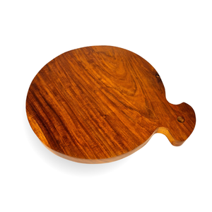 Tabla de cortar redonda de madera duradera y sostenible con asa y paleta, 1.5 cm de grosor, marca Woodensure, para carne y pan - Product Image 4