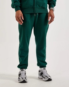 <b>Men's</b> Green Fleece Sweatpants Embroidery Plus Size Elastic Waist Casual Joggers Midweight Knitted Autumn Wear - Product Image 1