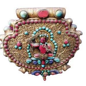Handmade Gold-Plated Net Carve Ghau Tibetan Prnaments - Product Image 3