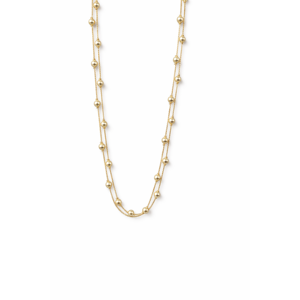 Fashion 18K Rose Gold Plated Dewdrop Double Strand White Pearl <b>Statement</b> <b>Necklace</b> Women Minimalist Link Chain Jewelry - Product Image 1