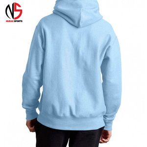 Sweat à capuche personnalisé pour homme, en coton, style streetwear, bleu ciel, polaire respirant, pull-over pour homme, vêtements de sport décontractés, sweat à capuche pour homme - Product Image 2