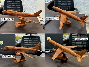 Modèle d'avion Boeing 737/747/757/777 en bois, 40-44 cm, modèle d'avion commercial à l'échelle avec support, décoration, provenance Vietnam - Product Image 3