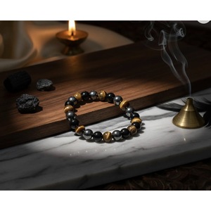 Bracelet de guérison en cristal avec perle Nazar naturelle artisanale - Vente en gros depuis l'Inde - Product Image 2