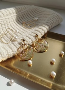Resin Earring Elderflower Earrings Real <b>Flower</b> Resin Earrings Embossed Jewelry Gifts for Women - Product Image 3
