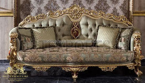 Juego de Sofás de Madera de Teca Tallada de Lujo Real para Sala de Estar - Diseño Extravagante Exclusivo con Color Personalizable - Product Image 4