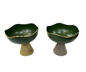Set of Two New Design Wooden Serving Bowls with Aluminium Stand for Dates/<b>Chocolate</b> Serving at Parties Wholesale Price - Product Image 2