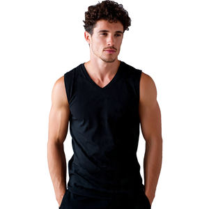 Camisetas sin mangas con cuello en V para hombre, 100% algodón poliéster, ligeras, a la moda. - Product Image 6