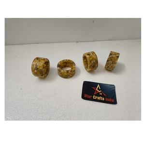 Best Selling Modern Eco-Friendly Durable Napkin Rings Natural Stone Terrazzo Embedded <b>Epoxy</b> Resin Back School <b>Table</b> Napkin Ring - Product Image 1
