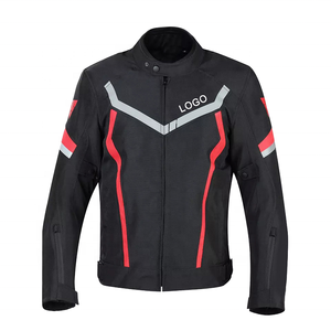 Unisex Black Red Reflective Full Sleeve Windproof <b>Summer</b> <b>Motorcycle</b> <b>Jacket</b> % Polyester - Product Image 1