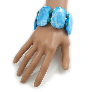 สร้อยข้อมือเรซิ่นสีน้ำเงินคุณภาพสูงน่ารัก ลูกปัดสีเขียวคลาสสิก ดีไซน์ไม่ซ้ำใคร พรีเมียม สำหรับทุกเพศ สวมใส่สบาย มีสไตล์ เครื่องประดับแฟชั่นสำหรับงานแต่งงาน ผู้หญิง - Product Image 3