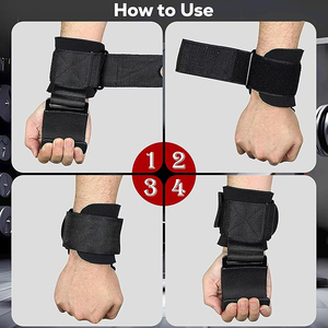 Weight Lifting Hooks Premium Deadlift <b>Straps</b> for Weightlifting and Powerlifting Weight Lifting Gloves for Pull Ups - Product Image 5