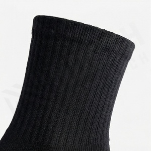 Crew <b>Socks</b> Solid <b>Black</b> Knitted Polyester Spandex Breathable Casual Daily Wear Adult Spring Season - Product Image 4