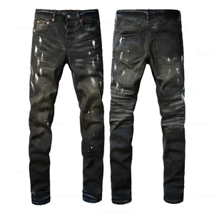 Pantalones Vaqueros Ajustados de Hombre de Alta Calidad, con Bordado Desgastado y Estilo Urbano, para Invierno y Otoño - Product Image 2