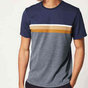 Camiseta de Verano Informal para Hombre, de Color Sólido, de Tela de Rizo, de Manga Corta, Corte Regular, a Bajo Precio - Product Image 1