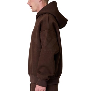 Sudadera con Capucha Personalizada Unisex, Oversize, de Punto Sólido, con Forro Polar Negro, Informal, de Algodón, para Otoño e Invierno, 450g, Seda - Product Image 2