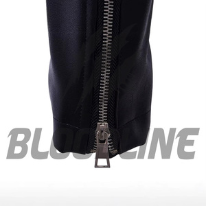 Chaqueta de Motociclista de Cuero PU Negra para Hombre, Corte Ajustado, Cuello Alto, Cierre de Cremallera, para Otoño - Product Image 4