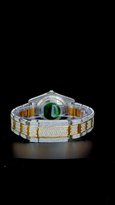 Reloj Árabe de Lujo Bicolor con Incrustaciones de Diamantes VVS Moissanite para Hombre, Reloj Personalizado con Esfera Árabe Chapada en Oro - Product Image 6