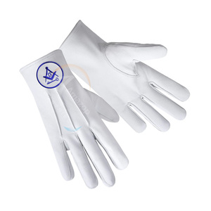Wholesale Manufacturer International Masonic Gloves Leather <b>Square</b> & Compass G <b>Key</b> Embroidery Ceremonial Regalia - Product Image 2