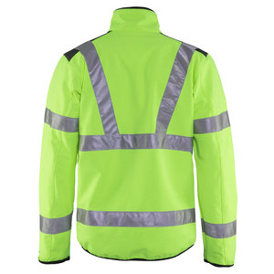 High Visibility Safety <b>Jacket</b> Class 3 Waterproof Hooded Reflective Workwear Yellow with <b>Silver</b> Stripes - Product Image 4
