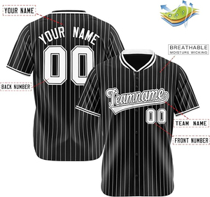 ออกแบบโลโก้ใหม่ตามสั่ง เสื้อเบสบอลลายทาง ขายส่ง เสื้อเบสบอลแบบเรียบสำหรับทีมสโมสร ซอฟต์บอล ราคาถูก - Product Image 4