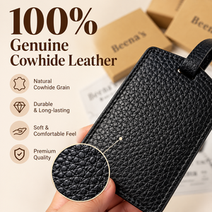 Étiquette de bagage personnalisée en cuir véritable avec logo sur mesure, étiquette nominative personnalisée pour sacs de voyage - Tendance, lavable et portable - Product Image 2