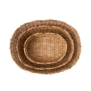 ตะกร้าหวายรูปวงรีขอบหยักสไตล์เรสติก สำหรับใส่ขนมปัง ผลไม้ ของใช้เบ็ดเตล็ด ตะกร้าหวายเหมาะสำหรับตกแต่งบ้าน จากเวียดนาม - Product Image 4